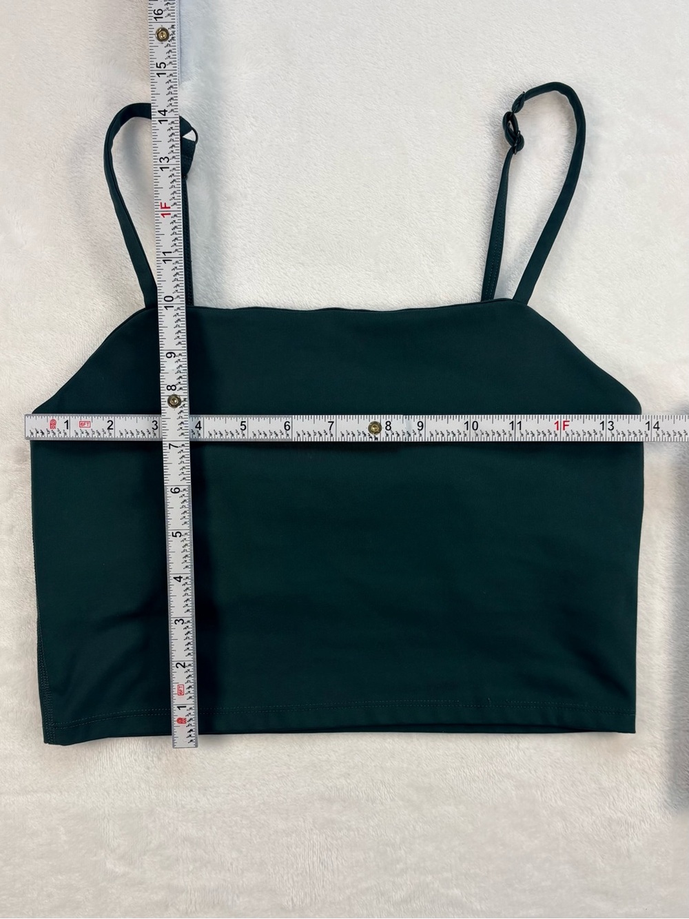 GIRLFRIEND COLLECTIVE Emerald Green Cropped Cami Tank Built In Bra M - Picture 8 of 8